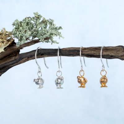 [Quail Earrings] – Sterling Silver