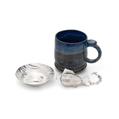 [Tea Fish] - Sterling Silver, Wood